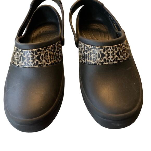 Crocs Women's Size 6 Bayaband Clog Black Leopard Print Design Everyday Sandal - Picture 6 of 10